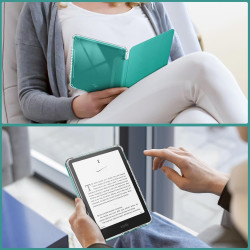 Fintie étui pour 7" kindle paperblanc (12e génération, 2024) et kindle colorsoft (1re génération, 2025/2024), étui transparent e