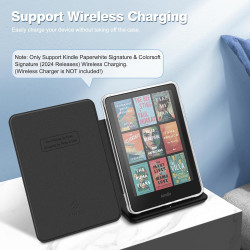 Fintie étui pour 7" kindle paperblanc (12e génération, 2024) et kindle colorsoft (1re génération, 2025/2024), étui transparent e