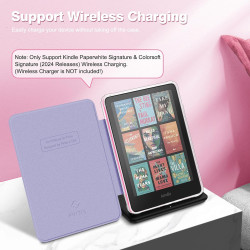 Fintie étui pour 7" kindle paperblanc (12e génération, 2024) et kindle colorsoft (1re génération, 2025/2024), étui transparent e