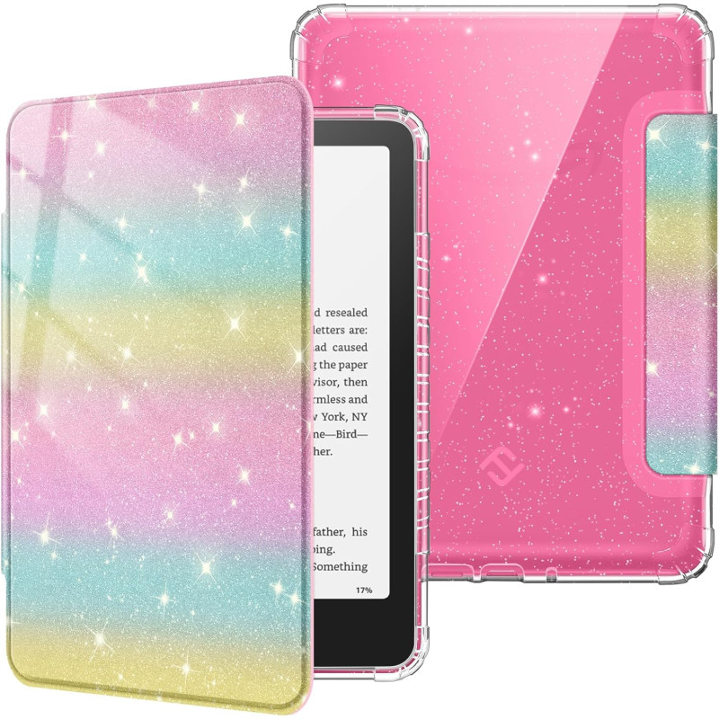 Fintie étui pour 7" kindle paperblanc (12e génération, 2024) et kindle colorsoft (1re génération, 2025/2024), étui transparent e