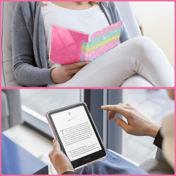 Fintie étui pour 7" kindle paperblanc (12e génération, 2024) et kindle colorsoft (1re génération, 2025/2024), étui transparent e