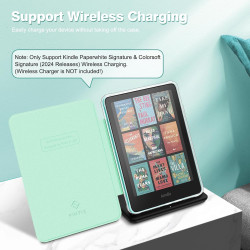 Fintie étui pour 7" kindle paperblanc (12e génération, 2024) et kindle colorsoft (1re génération, 2025/2024), étui transparent e