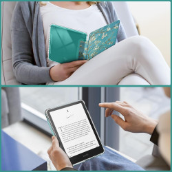Fintie étui pour 7" kindle paperblanc (12e génération, 2024) et kindle colorsoft (1re génération, 2025/2024), étui transparent e