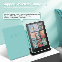 Fintie étui pour 7" kindle paperblanc (12e génération, 2024) et kindle colorsoft (1re génération, 2025/2024), étui transparent e
