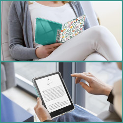 Fintie étui pour 7" kindle paperblanc (12e génération, 2024) et kindle colorsoft (1re génération, 2025/2024), étui transparent e