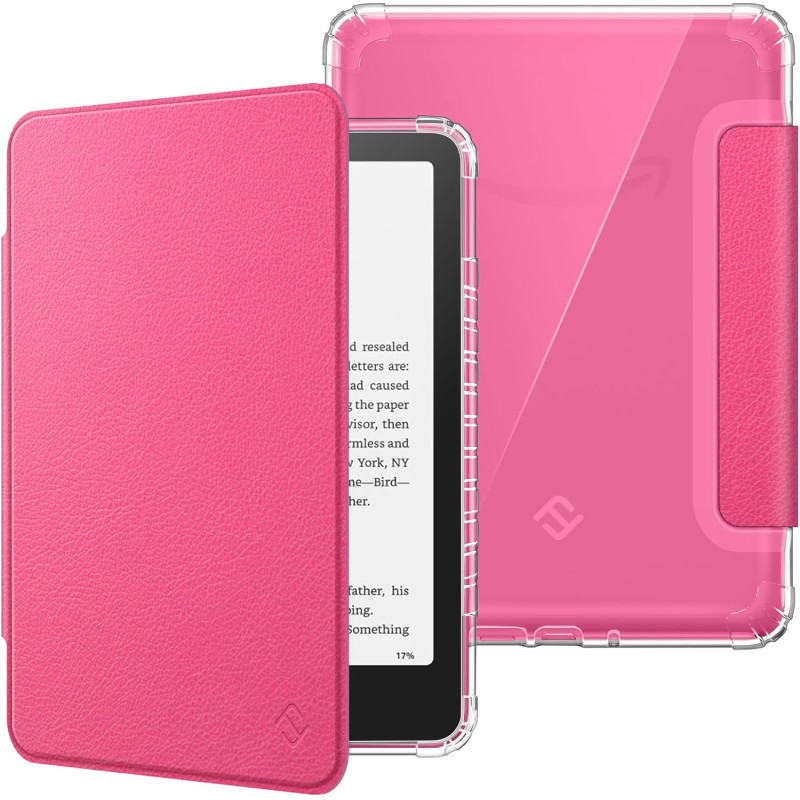 Fintie étui pour 7" kindle paperblanc (12e génération, 2024) et kindle colorsoft (1re génération, 2025/2024), étui transparent e