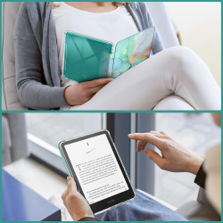 Fintie étui pour 7" kindle paperblanc (12e génération, 2024) et kindle colorsoft (1re génération, 2025/2024), étui transparent e