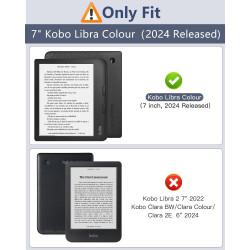 MoKo Coque pour Kobo Libra Colour 7 Pouces 2024,Étui de Protection Souple TPU Ultra-mince et Léger Anti-rayures avec Réveil/Somm