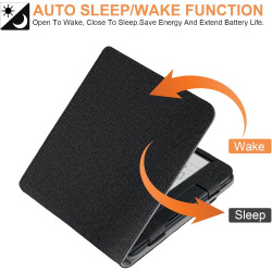 pour Kobo Libra Colour Étui avec Porte-Stylo,Sommeil Housse pour Kobo Libra 2 Coque avec Dragonne,Noir