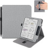 pour Kobo Libra Colour Étui avec Porte-Stylo,Sommeil Housse pour Kobo Libra 2 Coque avec Dragonne,Gris