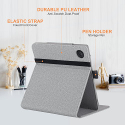 pour Kobo Libra Colour Étui avec Porte-Stylo,Sommeil Housse pour Kobo Libra 2 Coque avec Dragonne,Gris