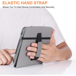 pour Kobo Libra Colour Étui avec Porte-Stylo,Sommeil Housse pour Kobo Libra 2 Coque avec Dragonne,Gris