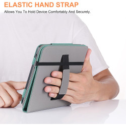 pour Kobo Libra Colour Étui avec Porte-Stylo,Sommeil Housse pour Kobo Libra 2 Coque avec Dragonne,Vert