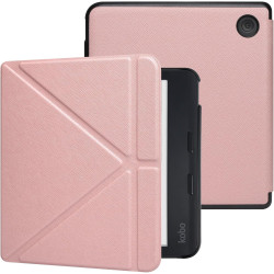 Tenano Coque Origami pour Kobo Libra Colour (Modèle : N428) Et Tolino Vision Colour 2024 avec Fonction Auto Veille/Réveil - Or R
