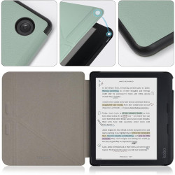 Tenano Coque Origami pour Kobo Libra Colour (Modèle : N428) Et Tolino Vision Colour 2024 avec Fonction Auto Veille/Réveil - Vert