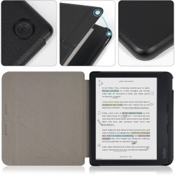 Tenano Coque Origami pour Kobo Libra Colour (Modèle : N428) Et Tolino Vision Colour 2024 avec Fonction Auto Veille/Réveil - Noir