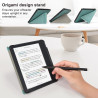 Tenano Coque Origami pour Kobo Libra Colour (Modèle : N428) Et Tolino Vision Colour 2024 avec Fonction Auto Veille/Réveil - Vert