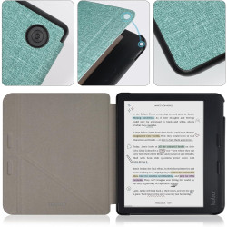 Tenano Coque Origami pour Kobo Libra Colour (Modèle : N428) Et Tolino Vision Colour 2024 avec Fonction Auto Veille/Réveil - Vert