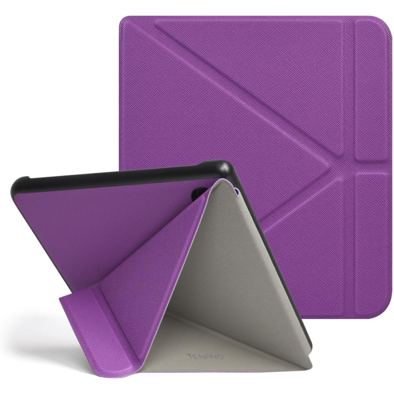 Tenano Coque Origami pour Kobo Libra Colour (Modèle : N428) Et Tolino Vision Colour 2024 avec Fonction Auto Veille/Réveil - Viol