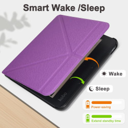 Tenano Coque Origami pour Kobo Libra Colour (Modèle : N428) Et Tolino Vision Colour 2024 avec Fonction Auto Veille/Réveil - Viol