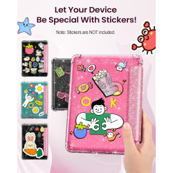 Moko coque pour 7" kindle paperblanc 12e gén 2025/2026 & kindle colorsoft 2024/2025, ultra clair souple et coque arrière paillet