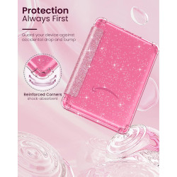 Moko coque pour 7" kindle paperblanc 12e gén 2025/2026 & kindle colorsoft 2024/2025, ultra clair souple et coque arrière paillet