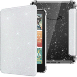 Moko coque pour 7" kindle paperblanc 12e gén 2025/2026 & kindle colorsoft 2024/2025, ultra clair souple et coque arrière paillet