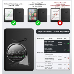 Moko coque pour 7" kindle paperblanc 12e gén 2025/2026 & kindle colorsoft 2024/2025, ultra clair souple et coque arrière paillet