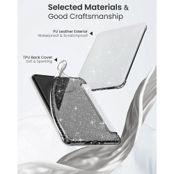 Moko coque pour 7" kindle paperblanc 12e gén 2025/2026 & kindle colorsoft 2024/2025, ultra clair souple et coque arrière paillet