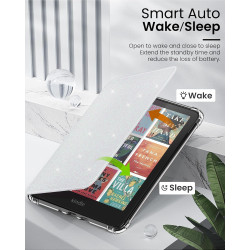 Moko coque pour 7" kindle paperblanc 12e gén 2025/2026 & kindle colorsoft 2024/2025, ultra clair souple et coque arrière paillet