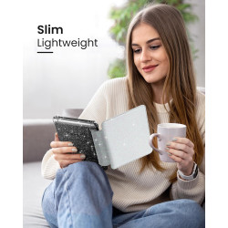 Moko coque pour 7" kindle paperblanc 12e gén 2025/2026 & kindle colorsoft 2024/2025, ultra clair souple et coque arrière paillet