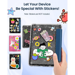 Moko coque pour 7" kindle paperblanc 12e gén 2025/2026 & kindle colorsoft 2024/2025, ultra clair souple et coque arrière paillet