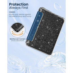 Moko coque pour 7" kindle paperblanc 12e gén 2025/2026 & kindle colorsoft 2024/2025, ultra clair souple et coque arrière paillet