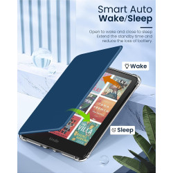 Moko coque pour 7" kindle paperblanc 12e gén 2025/2026 & kindle colorsoft 2024/2025, ultra clair souple et coque arrière paillet