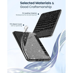 Moko coque pour 7" kindle paperblanc 12e gén 2025/2026 & kindle colorsoft 2024/2025, ultra clair souple et coque arrière paillet
