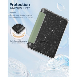 Moko coque pour 7" kindle paperblanc 12e gén 2025/2026 & kindle colorsoft 2024/2025, ultra clair souple et coque arrière paillet