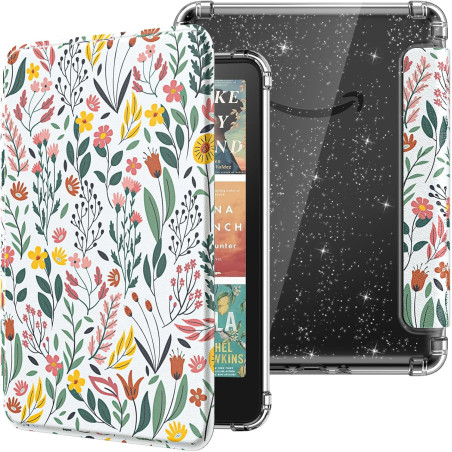 Moko coque pour 7" kindle paperblanc 12e gén 2025/2026 & kindle colorsoft 2024/2025, ultra clair souple et coque arrière paillet