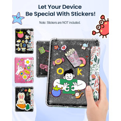 Moko coque pour 7" kindle paperblanc 12e gén 2025/2026 & kindle colorsoft 2024/2025, ultra clair souple et coque arrière paillet