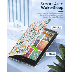 Moko coque pour 7" kindle paperblanc 12e gén 2025/2026 & kindle colorsoft 2024/2025, ultra clair souple et coque arrière paillet