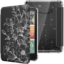 Moko coque pour 7" kindle paperblanc 12e gén 2025/2026 & kindle colorsoft 2024/2025, ultra clair souple et coque arrière paillet