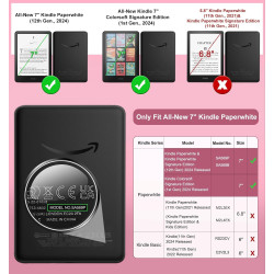 Moko coque pour 7" kindle paperblanc 12e gén 2025/2026 & kindle colorsoft 2024/2025, ultra clair souple et coque arrière paillet