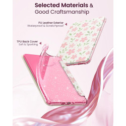 Moko coque pour 7" kindle paperblanc 12e gén 2025/2026 & kindle colorsoft 2024/2025, ultra clair souple et coque arrière paillet