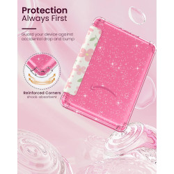 Moko coque pour 7" kindle paperblanc 12e gén 2025/2026 & kindle colorsoft 2024/2025, ultra clair souple et coque arrière paillet