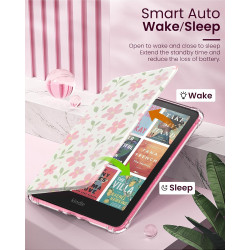 Moko coque pour 7" kindle paperblanc 12e gén 2025/2026 & kindle colorsoft 2024/2025, ultra clair souple et coque arrière paillet