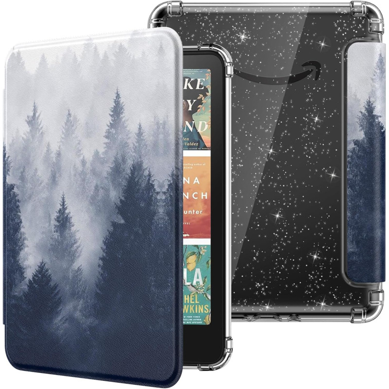 Moko coque pour 7" kindle paperblanc 12e gén 2025/2026 & kindle colorsoft 2024/2025, ultra clair souple et coque arrière paillet