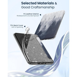Moko coque pour 7" kindle paperblanc 12e gén 2025/2026 & kindle colorsoft 2024/2025, ultra clair souple et coque arrière paillet