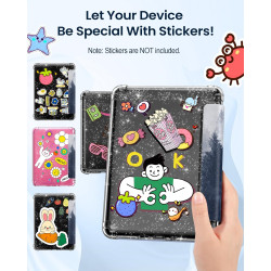 Moko coque pour 7" kindle paperblanc 12e gén 2025/2026 & kindle colorsoft 2024/2025, ultra clair souple et coque arrière paillet