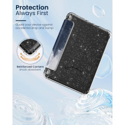 Moko coque pour 7" kindle paperblanc 12e gén 2025/2026 & kindle colorsoft 2024/2025, ultra clair souple et coque arrière paillet