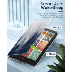 Moko coque pour 7" kindle paperblanc 12e gén 2025/2026 & kindle colorsoft 2024/2025, ultra clair souple et coque arrière paillet