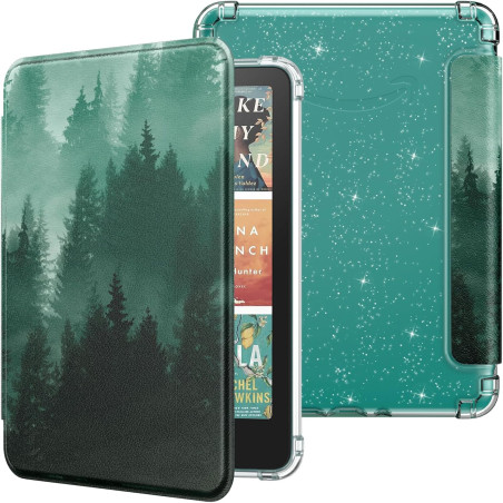 Moko coque pour 7" kindle paperblanc 12e gén 2025/2026 & kindle colorsoft 2024/2025, ultra clair souple et coque arrière paillet